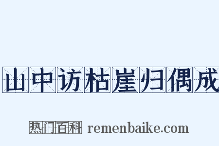 山中访枯崖归偶成是什么意思的图片